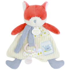 Jouet-Doudou attache-sucette renard en velours et coton – Dès la naissance