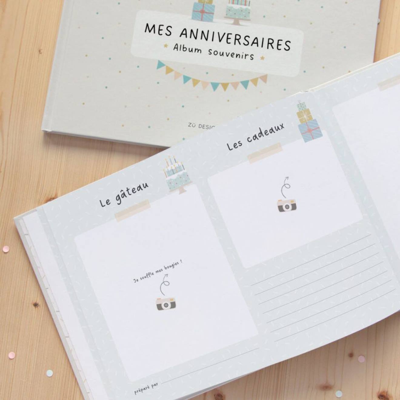 Album Anniversaire Enfant À Personnaliser Avec Pages Souvenirs Et Photos – 54 Pages Couverture Cartonnée Beige, Rose, Ocre (Zü) - Image 3
