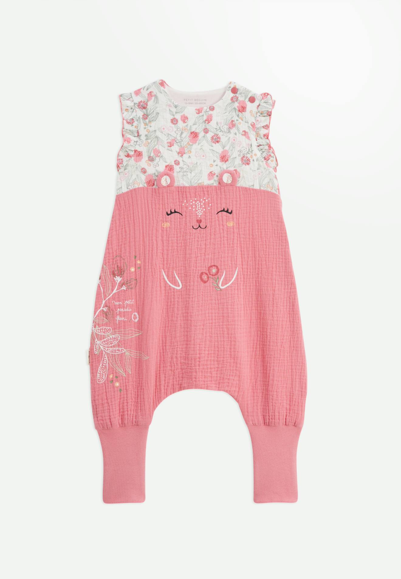 Turbulette Été En Gaze De Coton Avec Pieds Retroussables Anaelle Rose