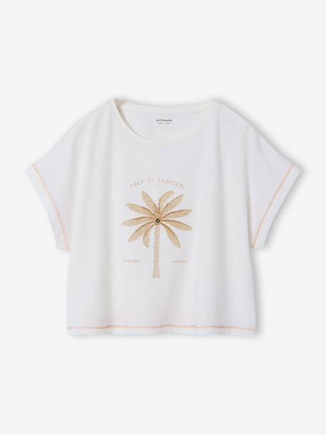 T-shirt manches courtes fille écru 3 - vertbaudet enfant 