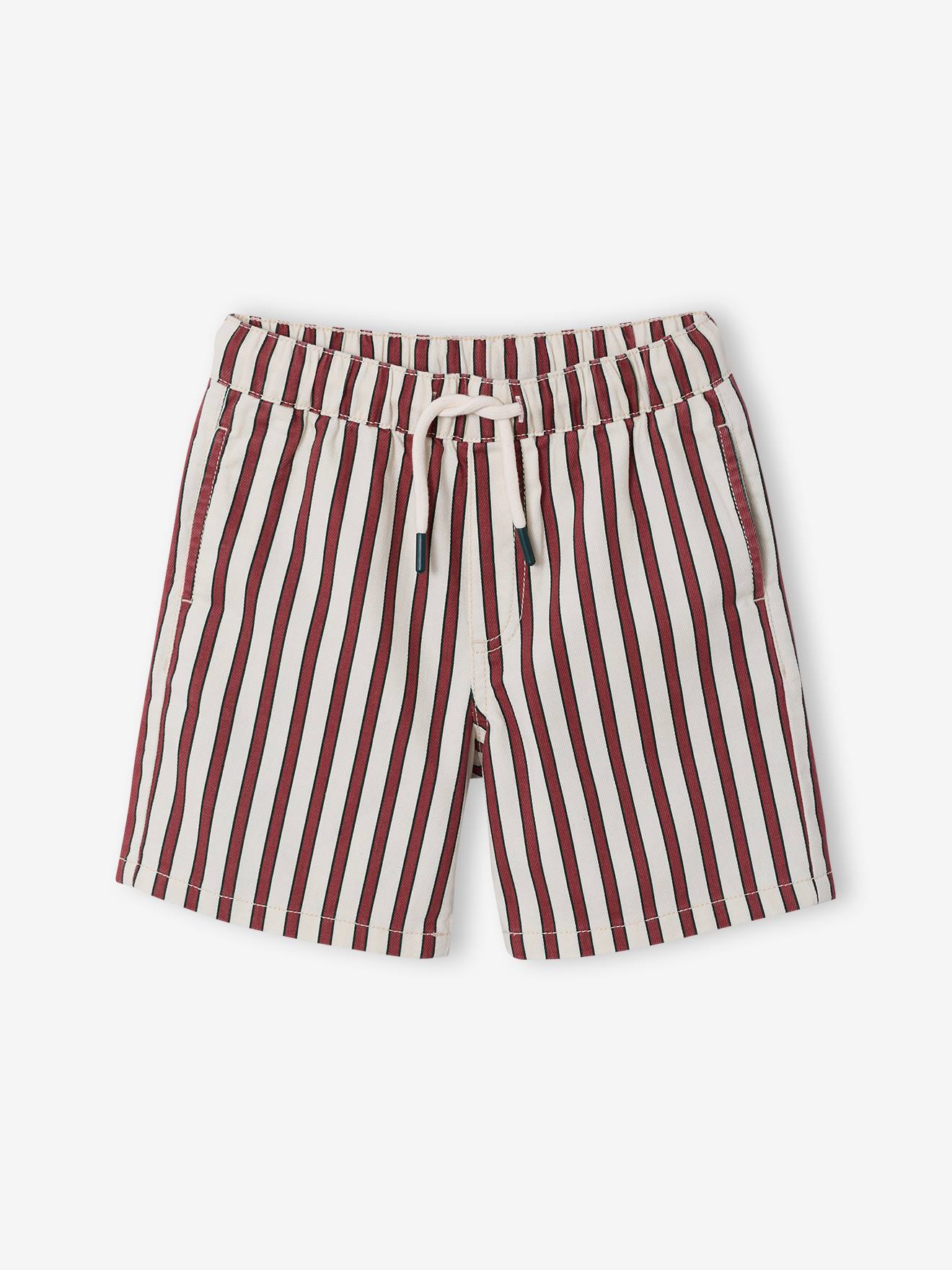 Bermuda rayé garçon rayé rouge