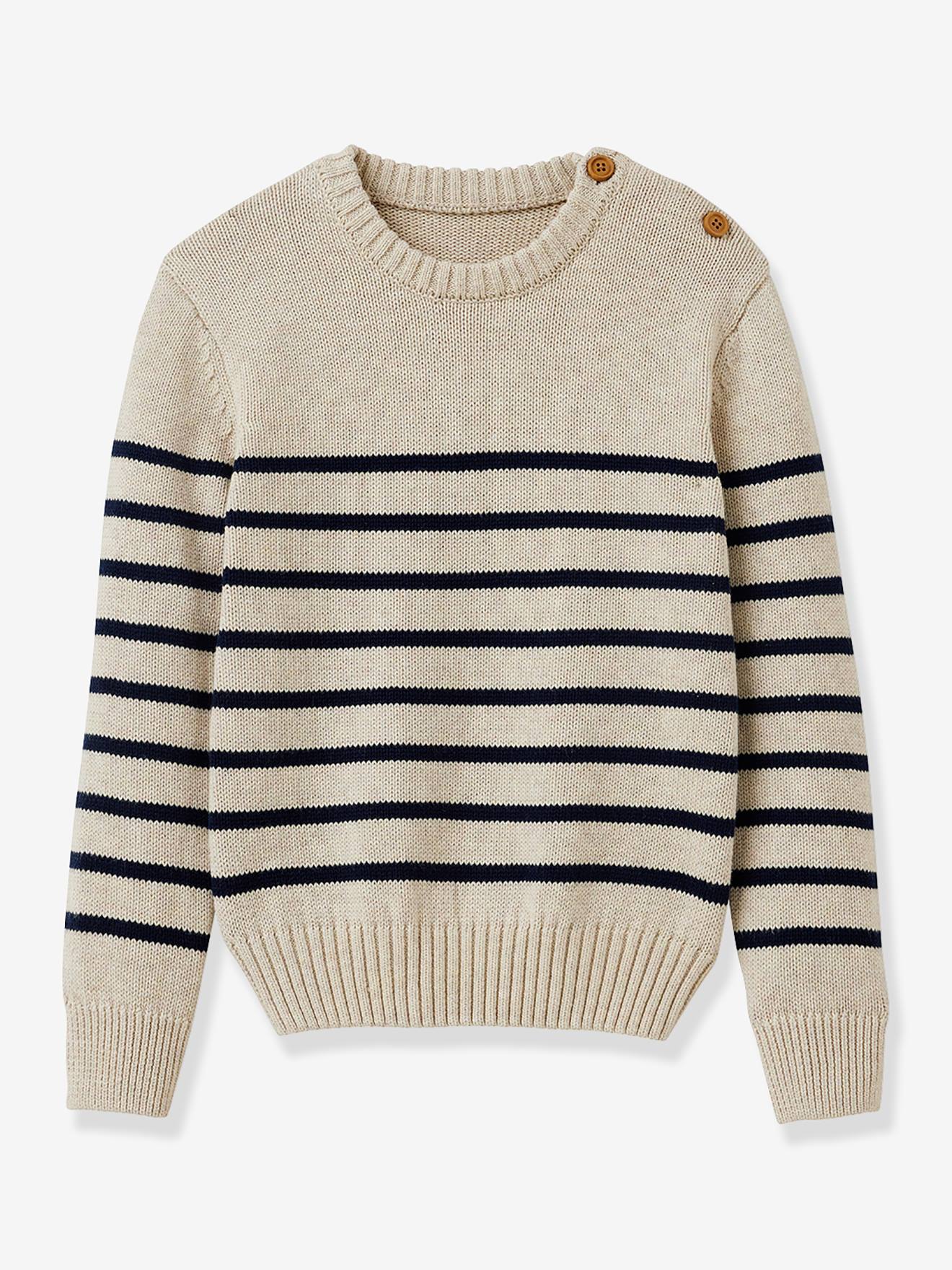 Pull rayé garçon rayé bleu