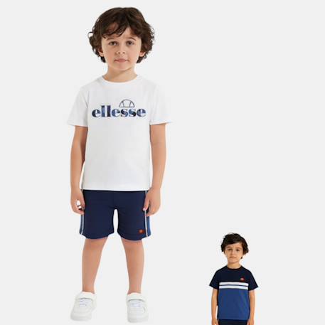 Pack 2 t-shirts et short garçon à imprimé Blanc 1 - vertbaudet enfant 
