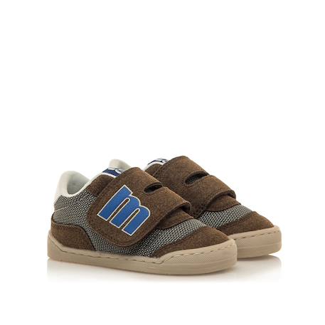 Sneakers garçon synthétique fermeture adhésive barefoot Bleu marine–pétrole+Bleu marine-turquoise+Jaune clair+Taupe-cuir 23 - vertbaudet enfant 