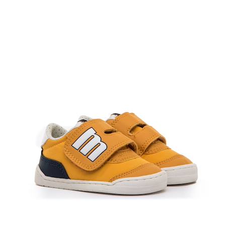 Sneakers garçon synthétique fermeture adhésive barefoot Bleu marine–pétrole+Bleu marine-turquoise+Jaune clair+Taupe-cuir 16 - vertbaudet enfant 