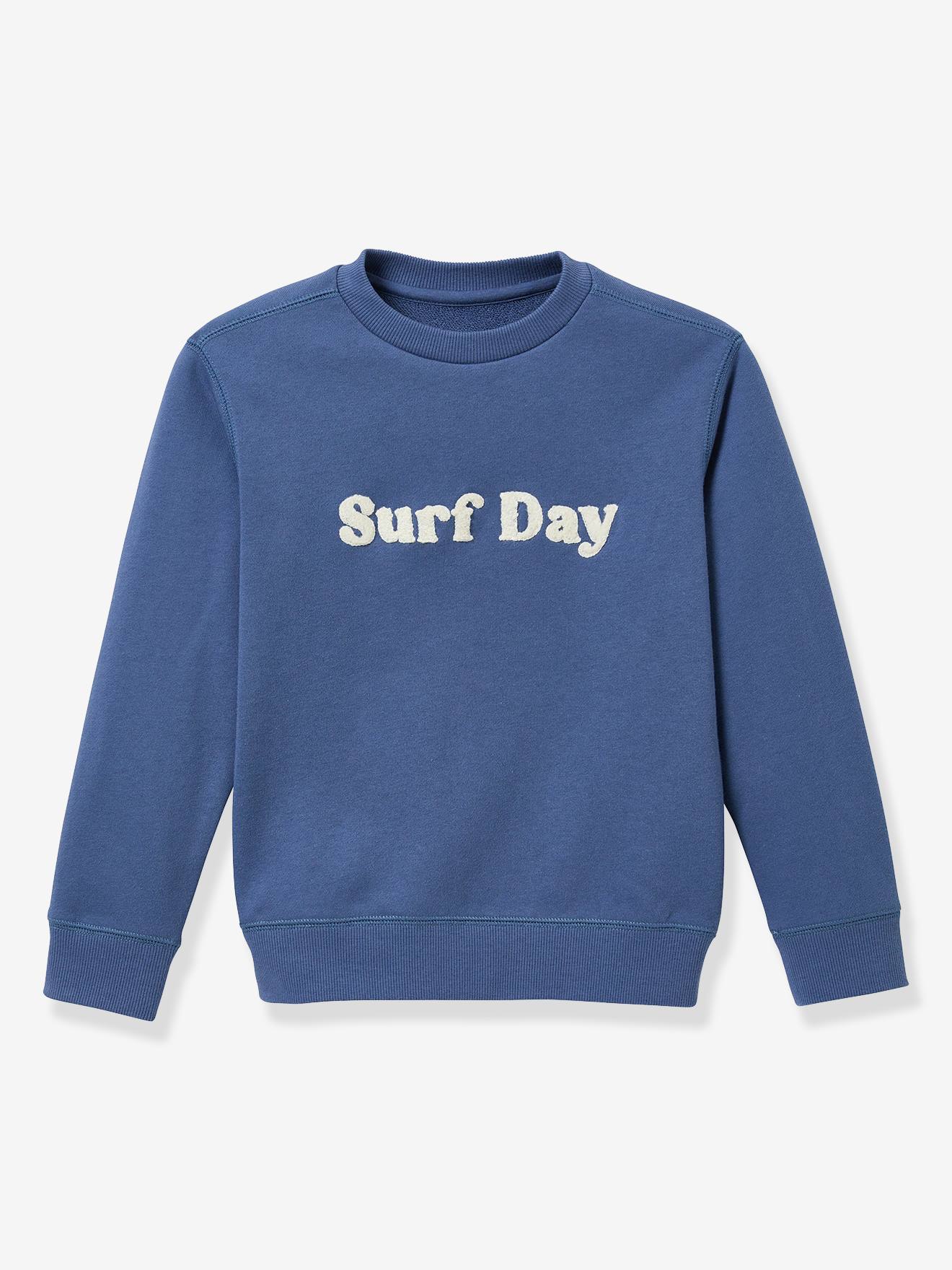 Sweat message coton bio bleu jean