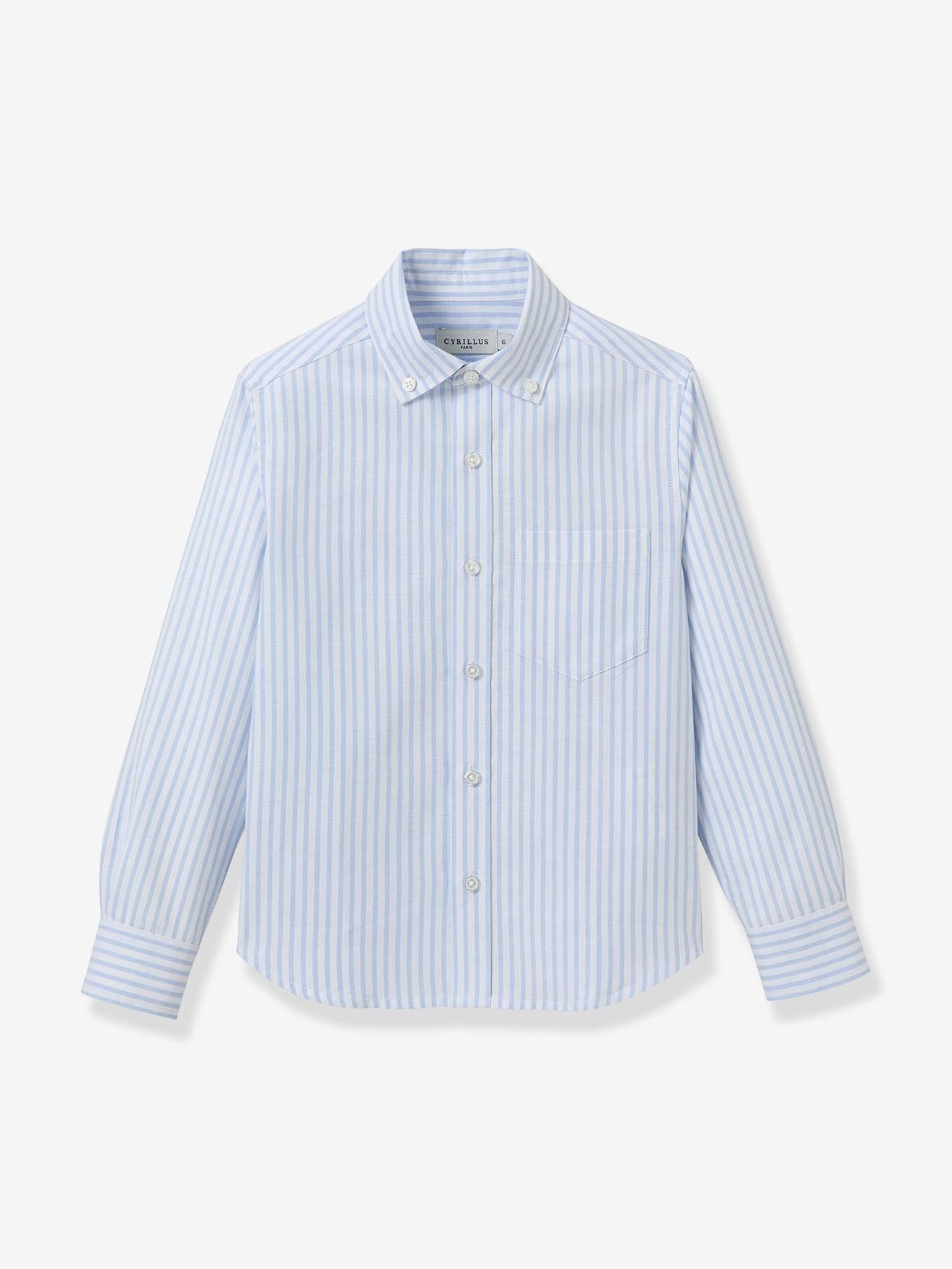Chemise manches longues rayée rayé bleu