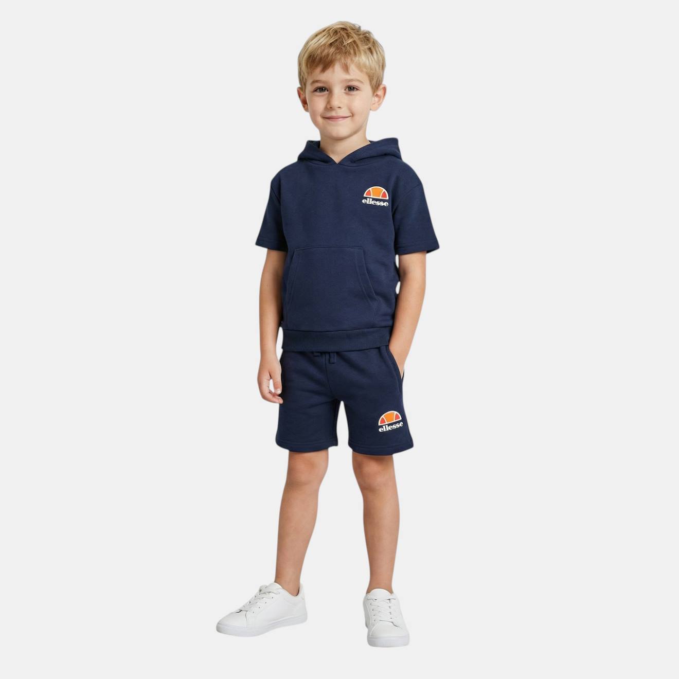 Ensemble T-shirt Capuche Et Short Garçon À Imprimé Marine Ensemble T-shirt Capuche Et Short Garçon À Imprimé Marine
