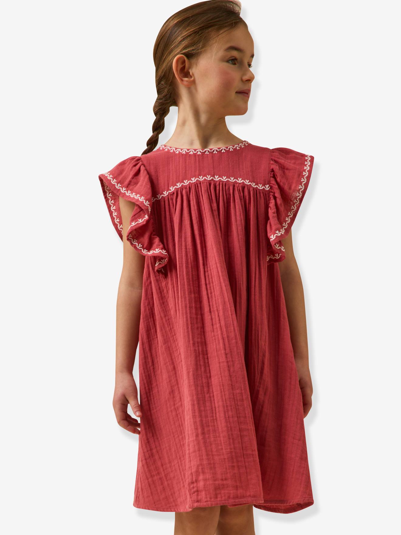 Robe longue broderie grenadine