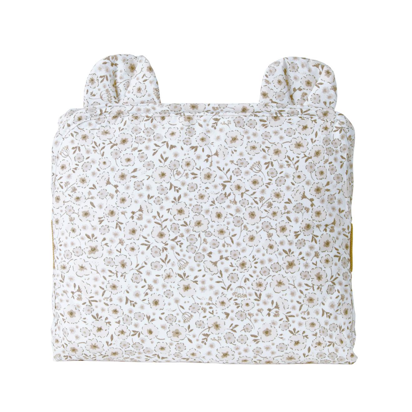 Tapis À Langer De Voyage Coton Bio Fleurs Beiges