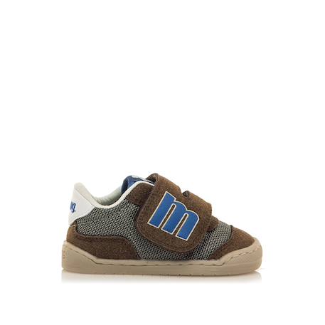 Sneakers garçon synthétique fermeture adhésive barefoot Bleu marine–pétrole+Bleu marine-turquoise+Jaune clair+Taupe-cuir 19 - vertbaudet enfant 