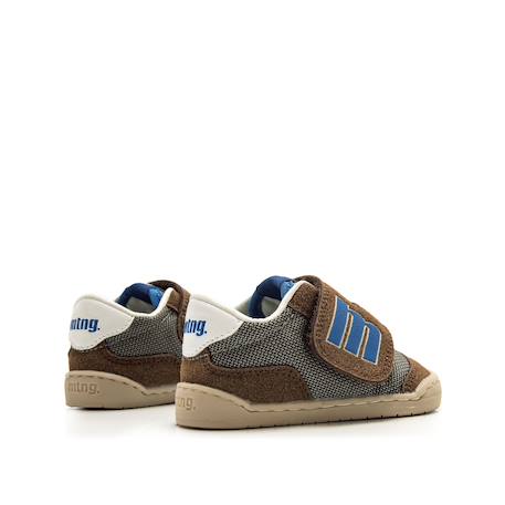 Sneakers garçon synthétique fermeture adhésive barefoot Bleu marine–pétrole+Bleu marine-turquoise+Jaune clair+Taupe-cuir 21 - vertbaudet enfant 