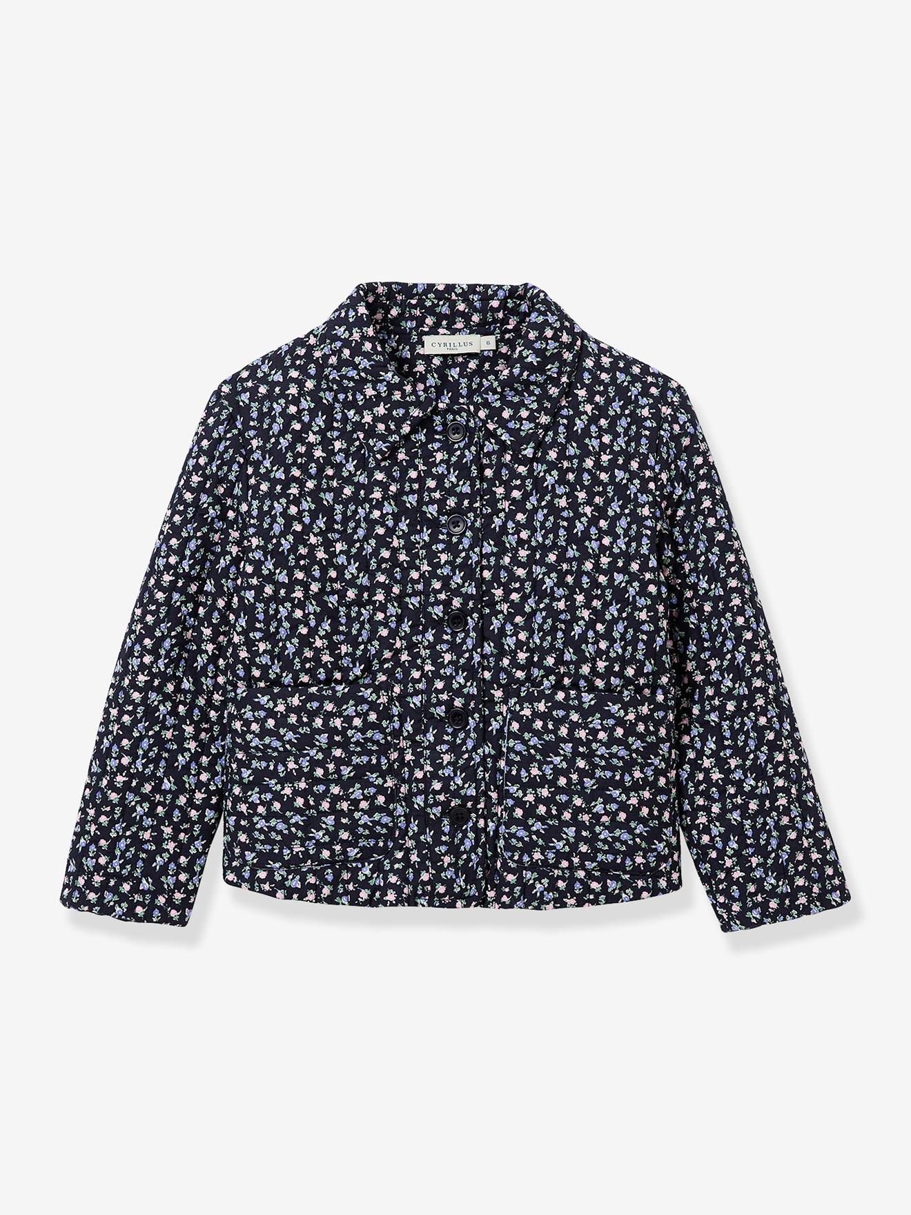 Veste fleurie bleu
