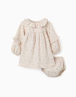 Bébé-Robe, jupe-Robe en coton à fleurs + bloomer b&s