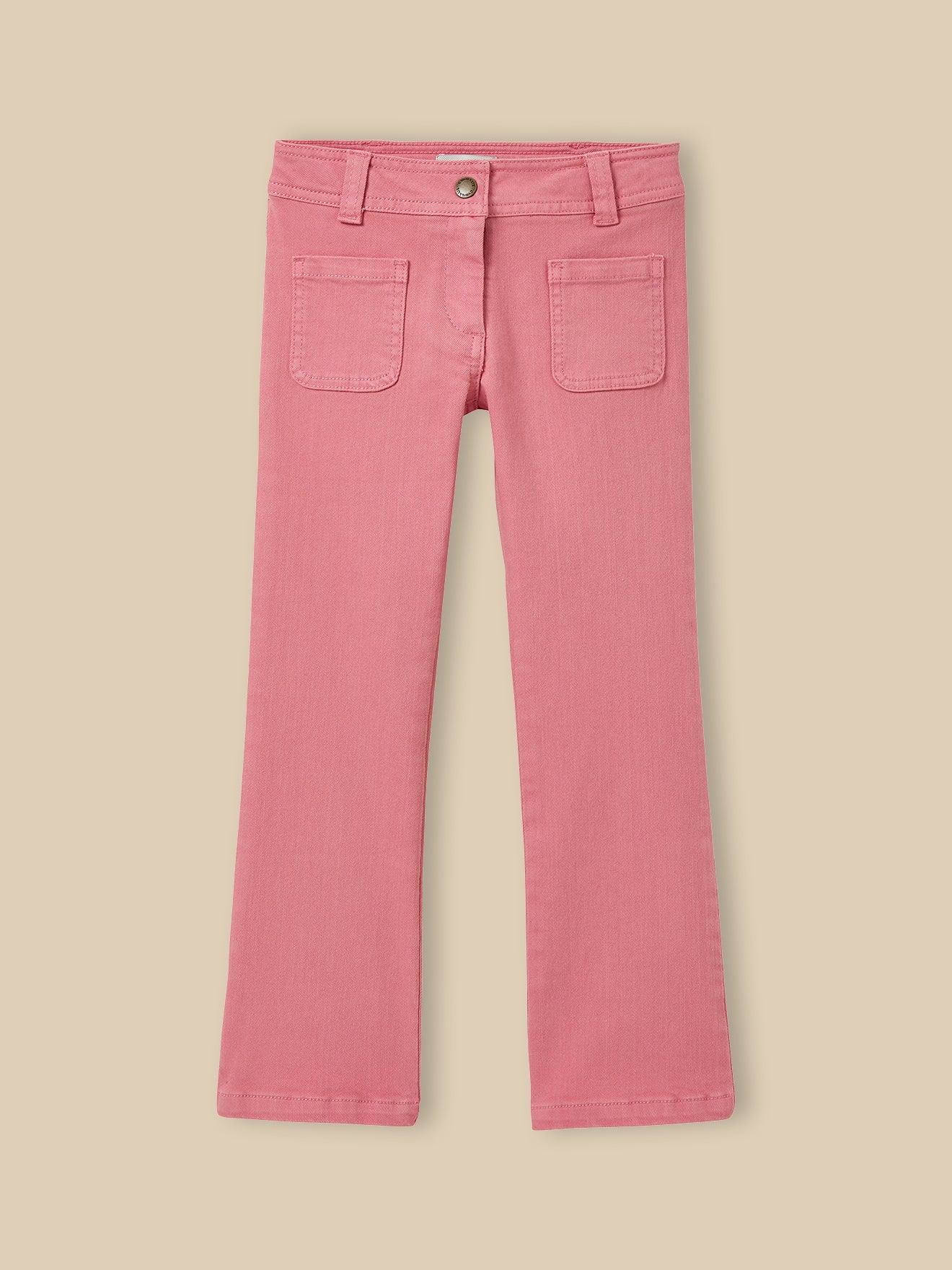 Pantalon flare en twill sorbet