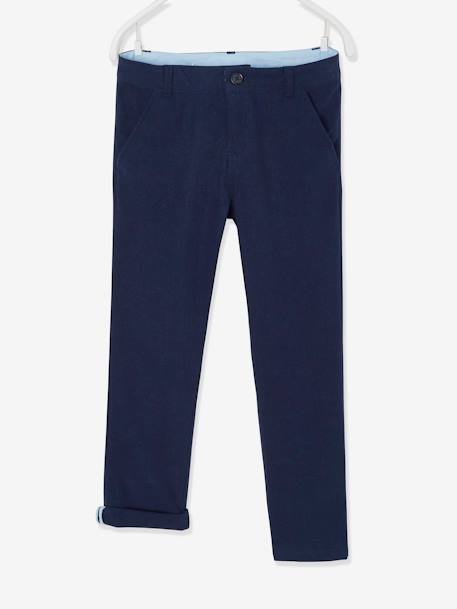 Pantalon chino garçon en coton/lin beige clair+bleu+marine foncé+vert sauge 13 - vertbaudet enfant 