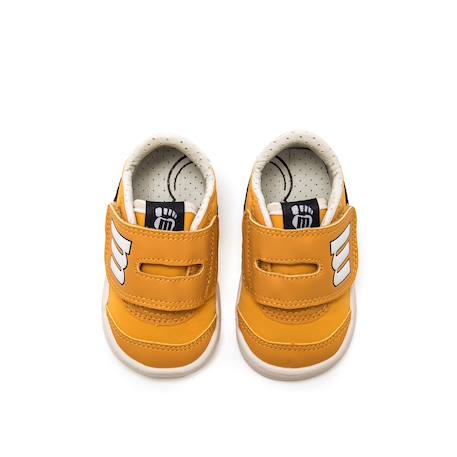 Sneakers garçon synthétique fermeture adhésive barefoot Bleu marine–pétrole+Bleu marine-turquoise+Jaune clair+Taupe-cuir 14 - vertbaudet enfant 