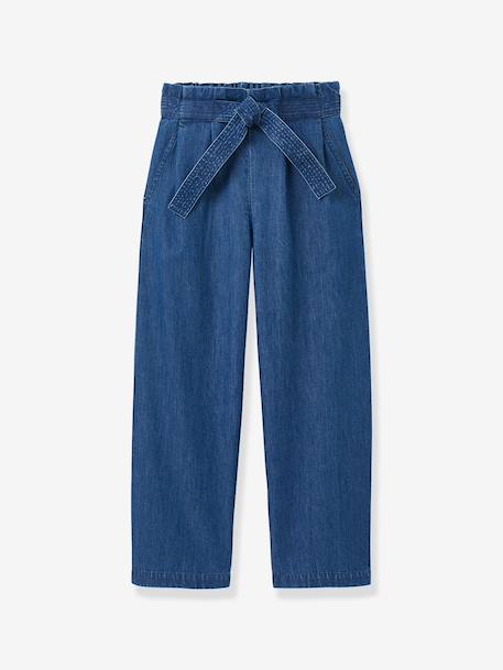 Pantalon ceinture denim  - vertbaudet enfant