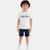 Pack 2 t-shirts et short garçon à imprimé Blanc 6 - vertbaudet enfant 