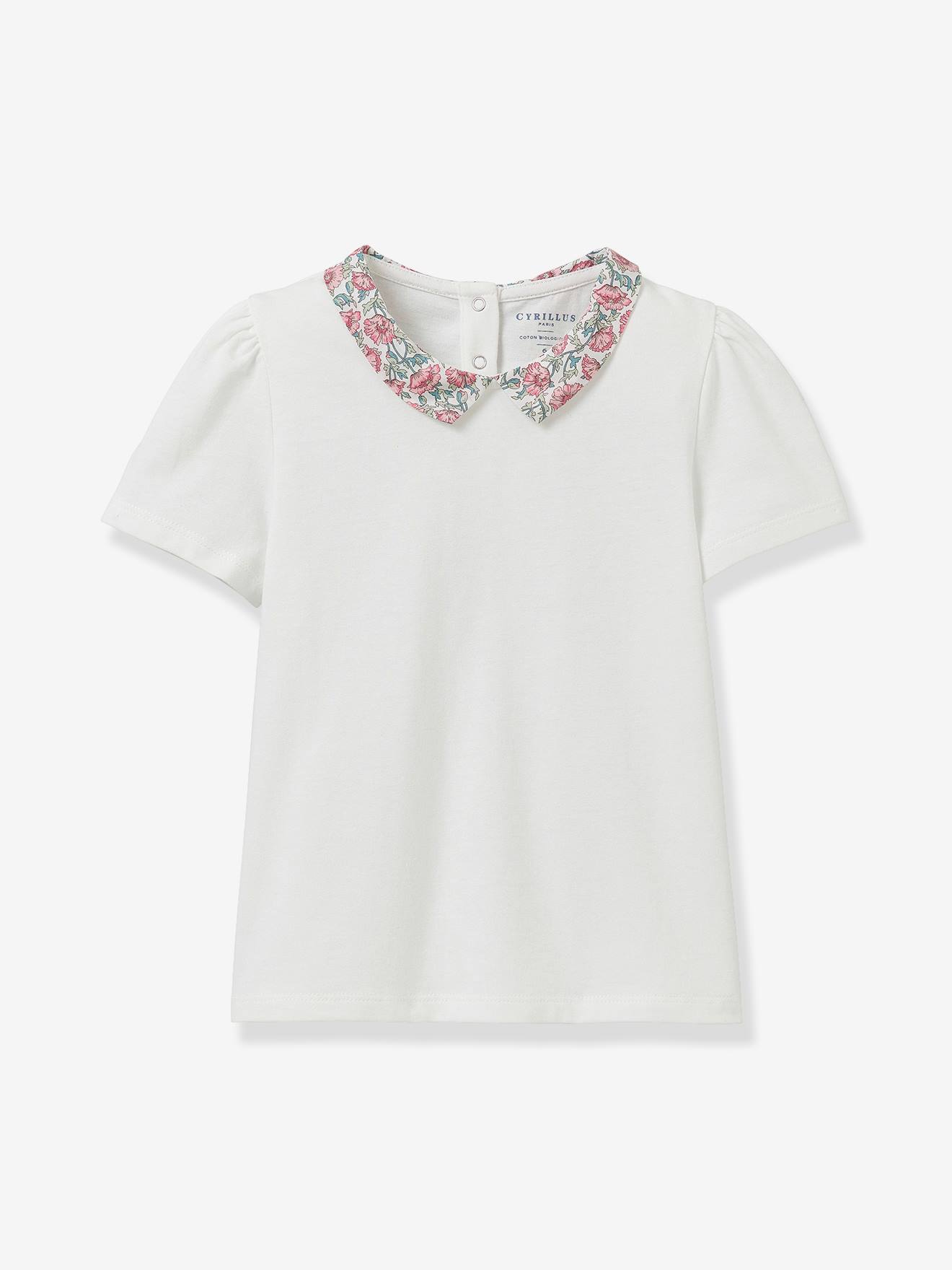 Tee shirt col habill coton bio rose clair 18 €