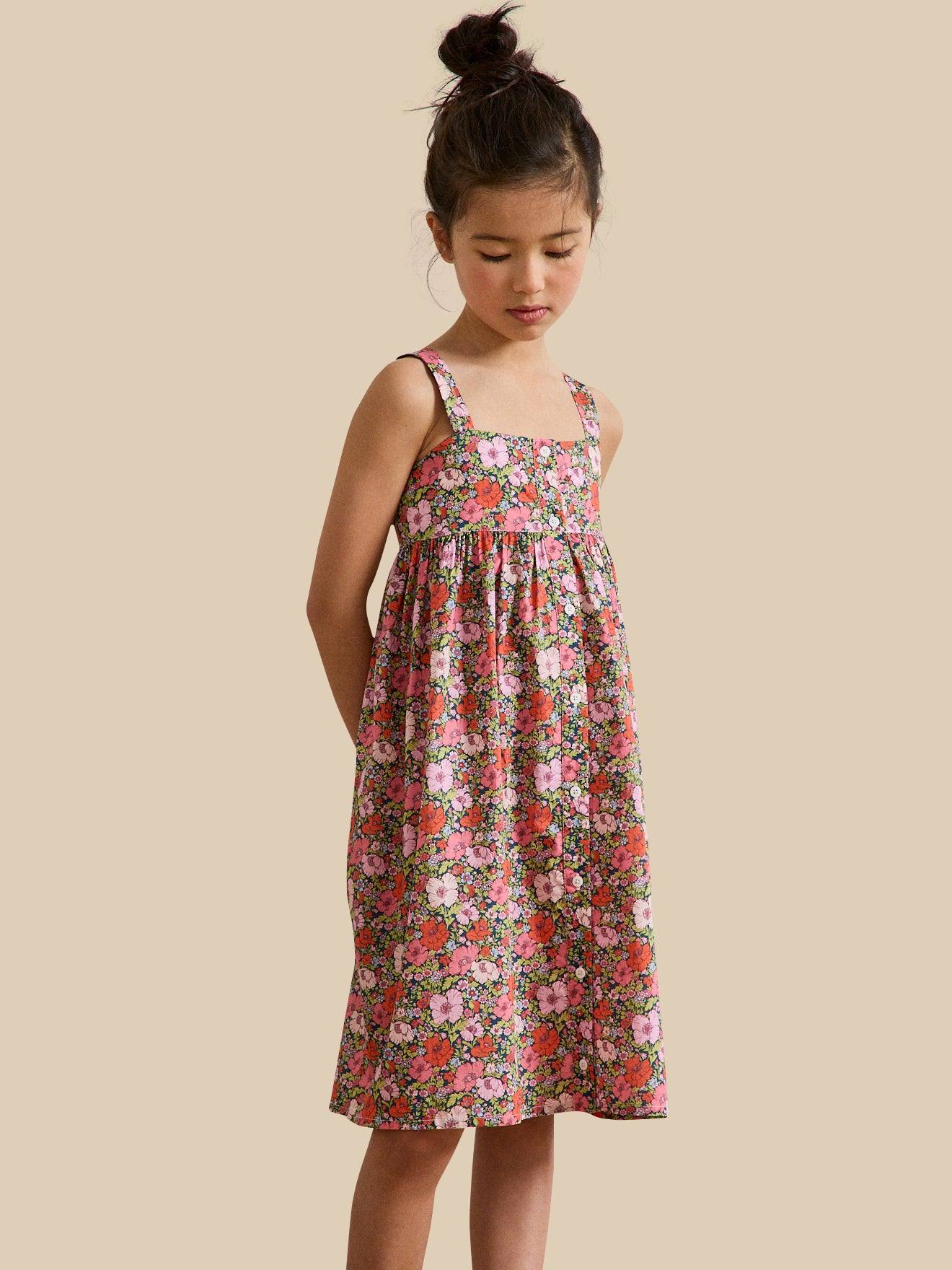 Robe Fille Tissu Liberty Meadow Song Liberty Meadow Song Corail