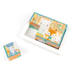 Jouet-Set de 6 cubes en bois puzzle animaux