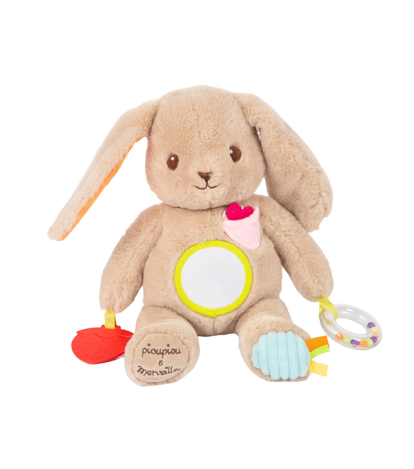 Peluche Marcel D'activités 30 Cm - Lapin 5 Sens Beige