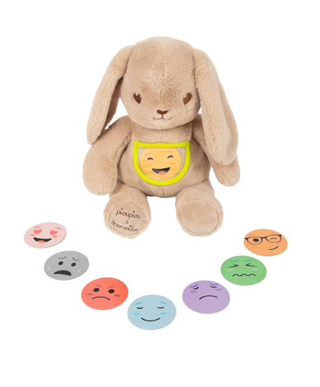 Pioupiou Et Merveilles - Peluche Lapin Marcel Des Emotions 40 Cm Beige