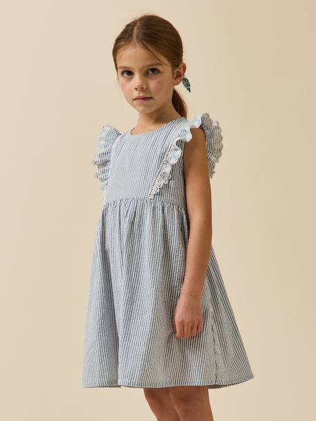 Robe rayée en seersucker  - vertbaudet enfant