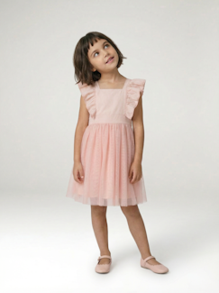 Robe cérémonie fille satin de coton à volants  - vertbaudet enfant