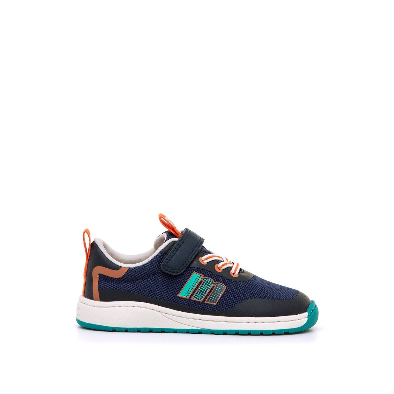 Sneakers Garçon Textile Lacets- Fermeture Adhésive Barefoot Bleu Foncé–turquoise