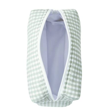 Bavoir élastiqué coton bio Bleu+Caramel+Ecru+Fleurs beiges+Vichy beige+Vichy vert 19 - vertbaudet enfant 