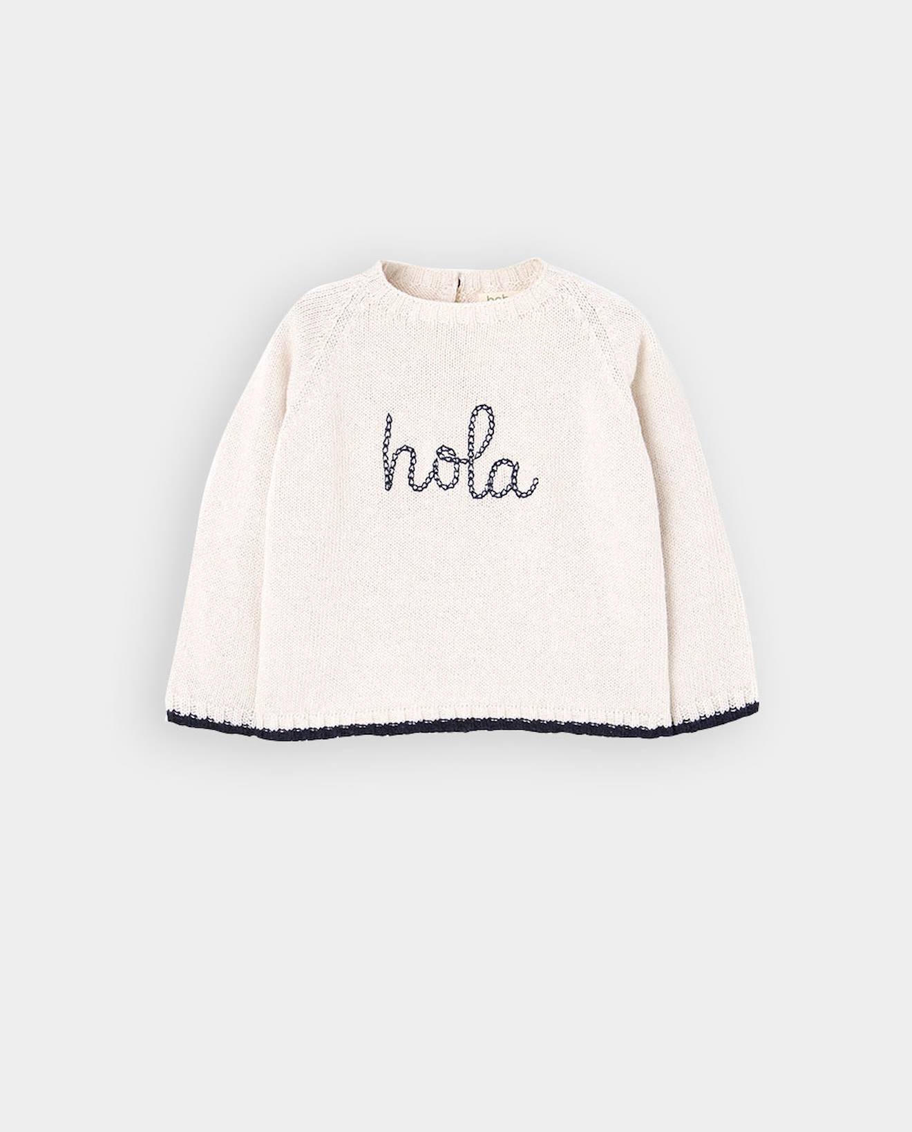 Pull Pour Bébé Avec Imprimé Lettres Blanc