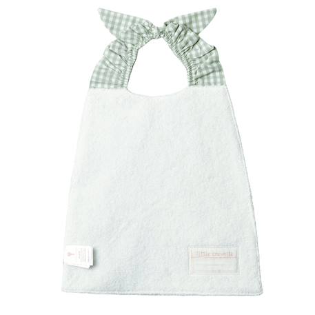 Bavoir élastiqué coton bio Bleu+Caramel+Ecru+Fleurs beiges+Vichy beige+Vichy vert 18 - vertbaudet enfant 