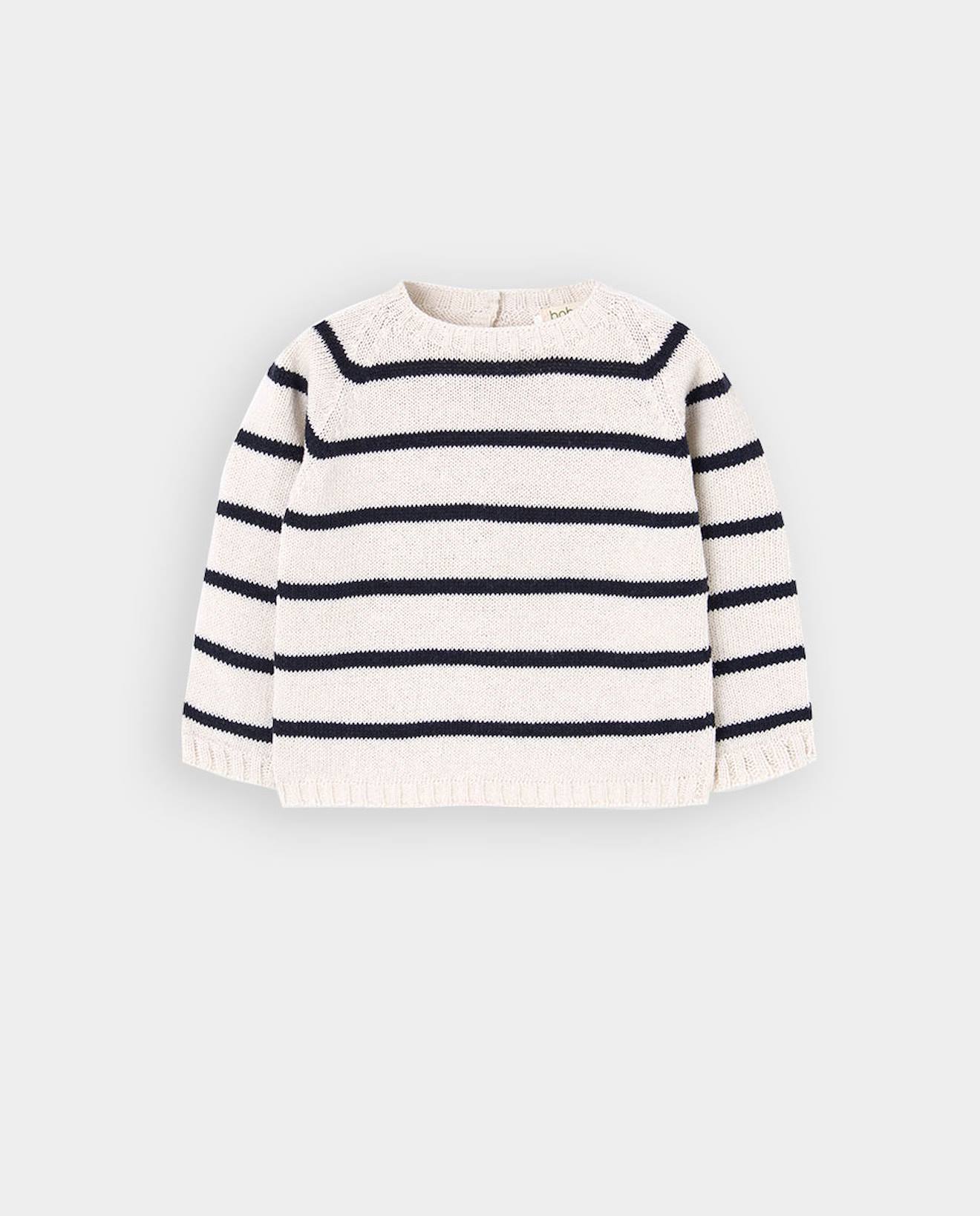 Pull À Rayures Pour Bébé Blanc
