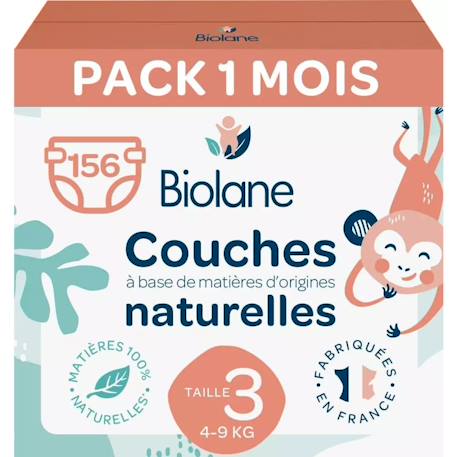 Biolane - Couches Taille 3 (3 Paquets - 156 Couches) Multicolore