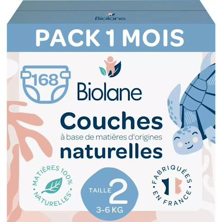 Biolane - Couches Taille 2 (6 Paquets - 168 Couches) Multicolore