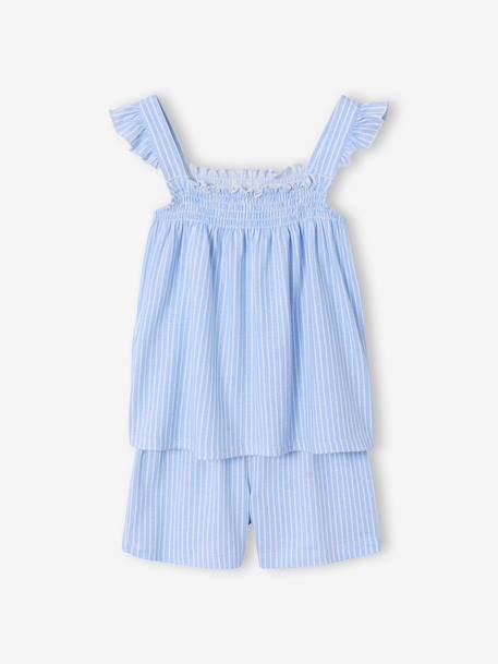 Fille-Pyjashort bretelle fille coton
