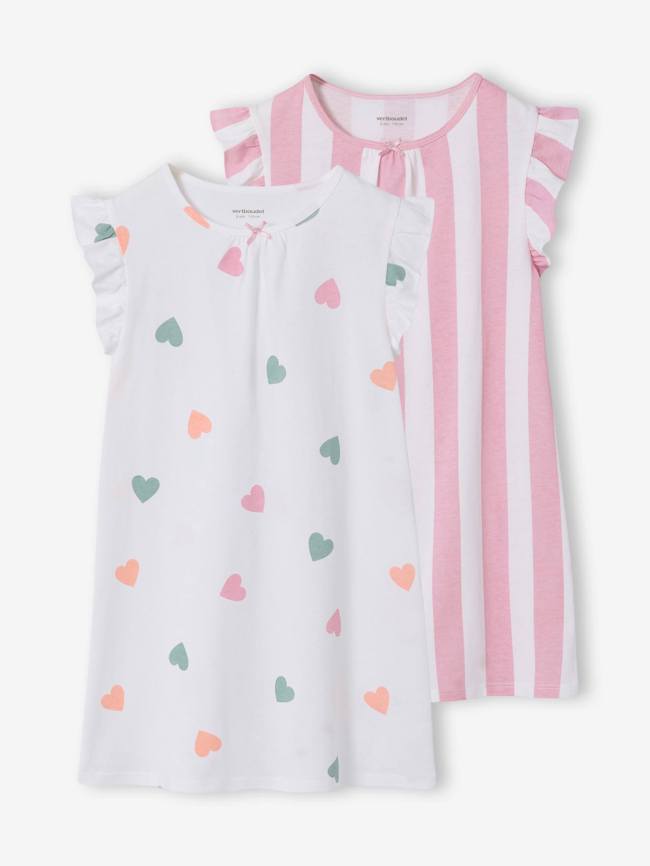 Lot 2 chemises nuit fille écru