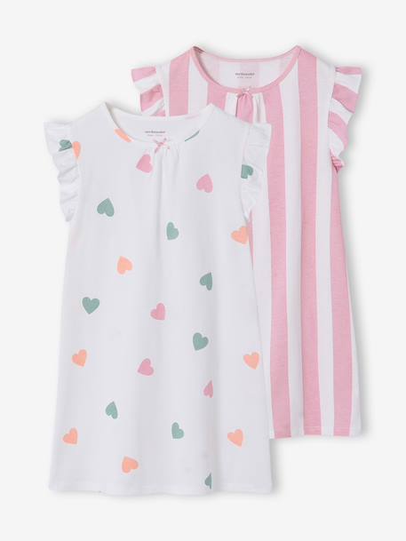 Fille-Lot 2 chemises nuit fille