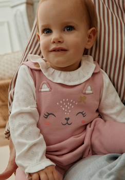 Ensemble salopette bébé en molleton et t-shirt miss chatchatchat  - vertbaudet enfant