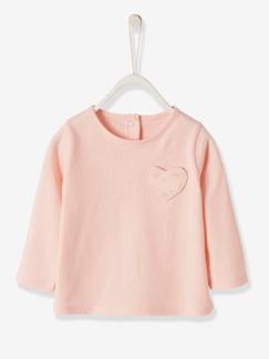Bébé-T-shirt bébé fille poche coeur et fraises Oeko-Tex®