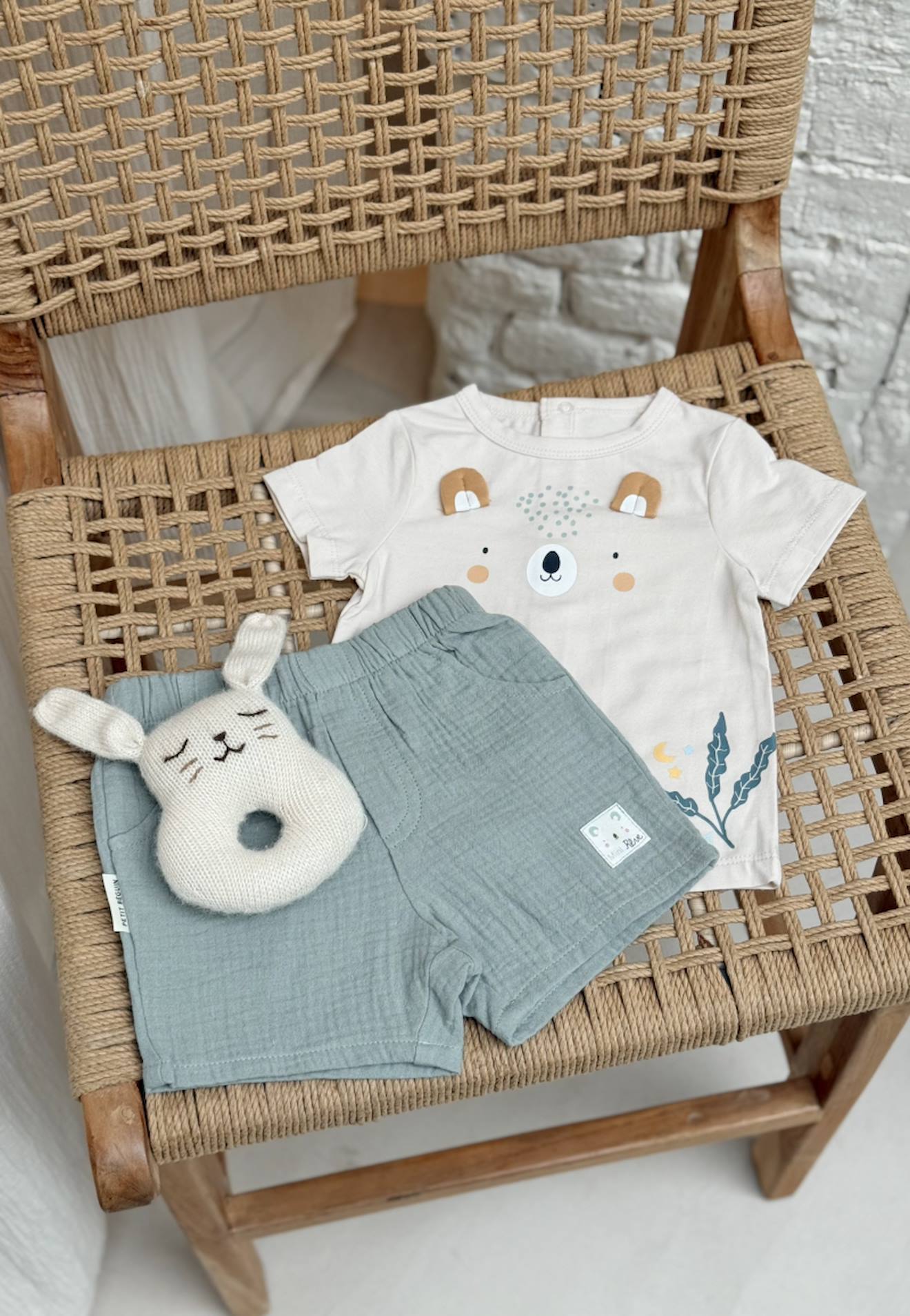 Ensemble Bb T-shirt Et Short En Gaze De Coton Mini Rve Beige 14 €