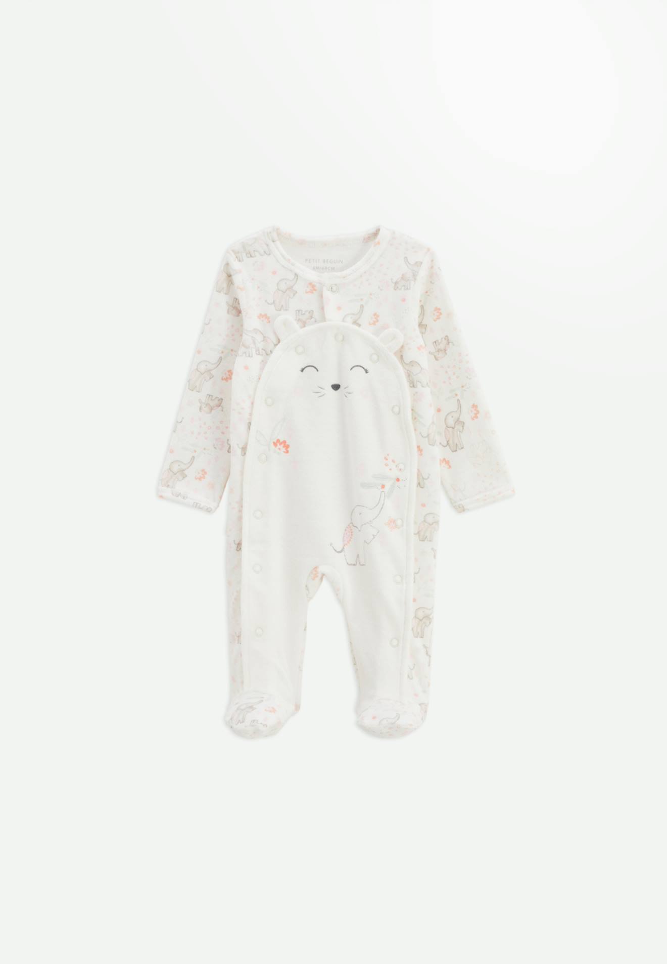 Pyjama Bb En Velours Ouverture Pont Badian Ecru 12 €