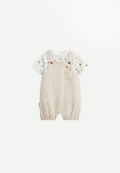 -Ensemble salopette bébé en gaze de coton et t-shirt eden