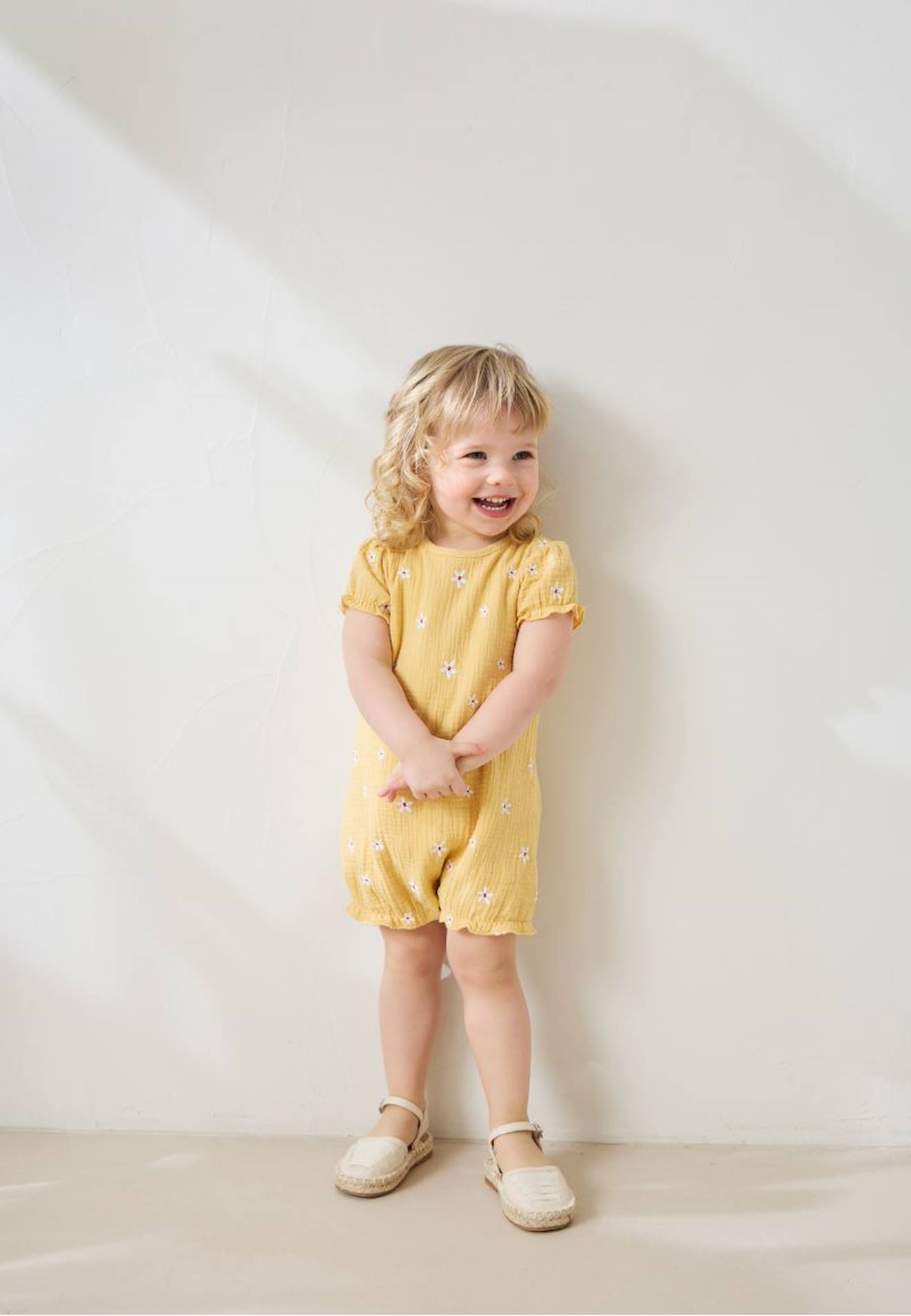 Barboteuse Bébé En Gaze De Coton Camila Jaune