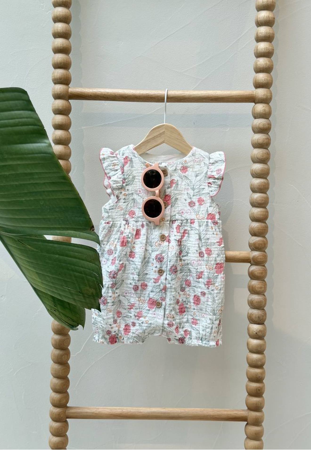 Barboteuse bébé en gaze de coton anaelle rose