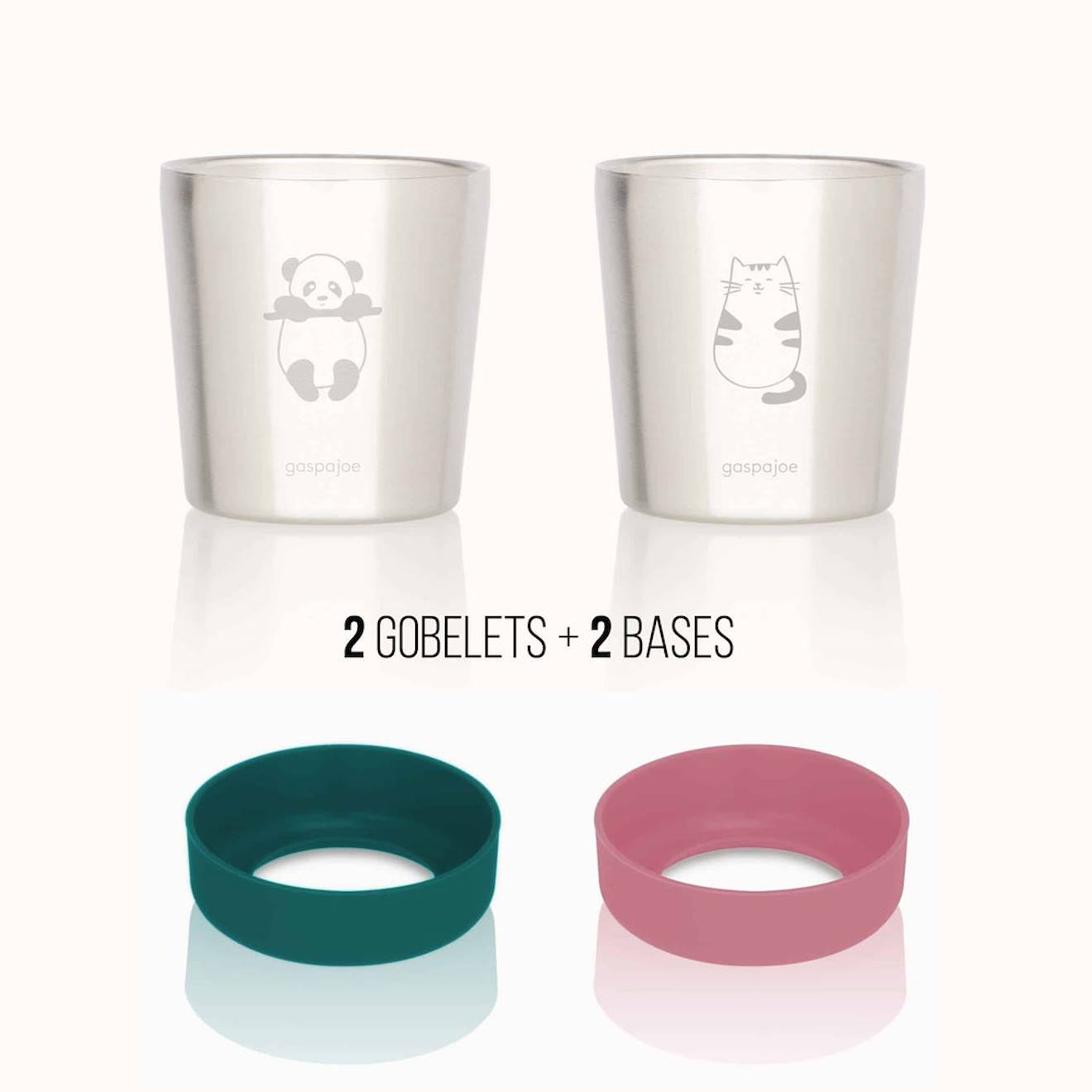 Set De 2 Gobelets Inox Yoopy Panda - Chat Multi-coloured