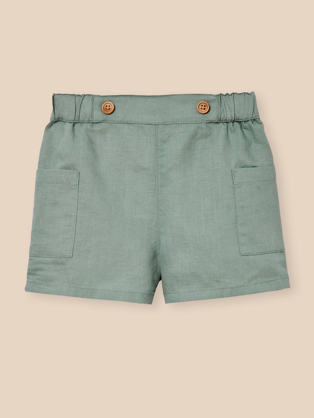 Short En Lin Et Coton Bb Celadon 27$