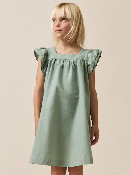 Robe clémence  lin et coton - collection fêtes et mariages  - vertbaudet enfant